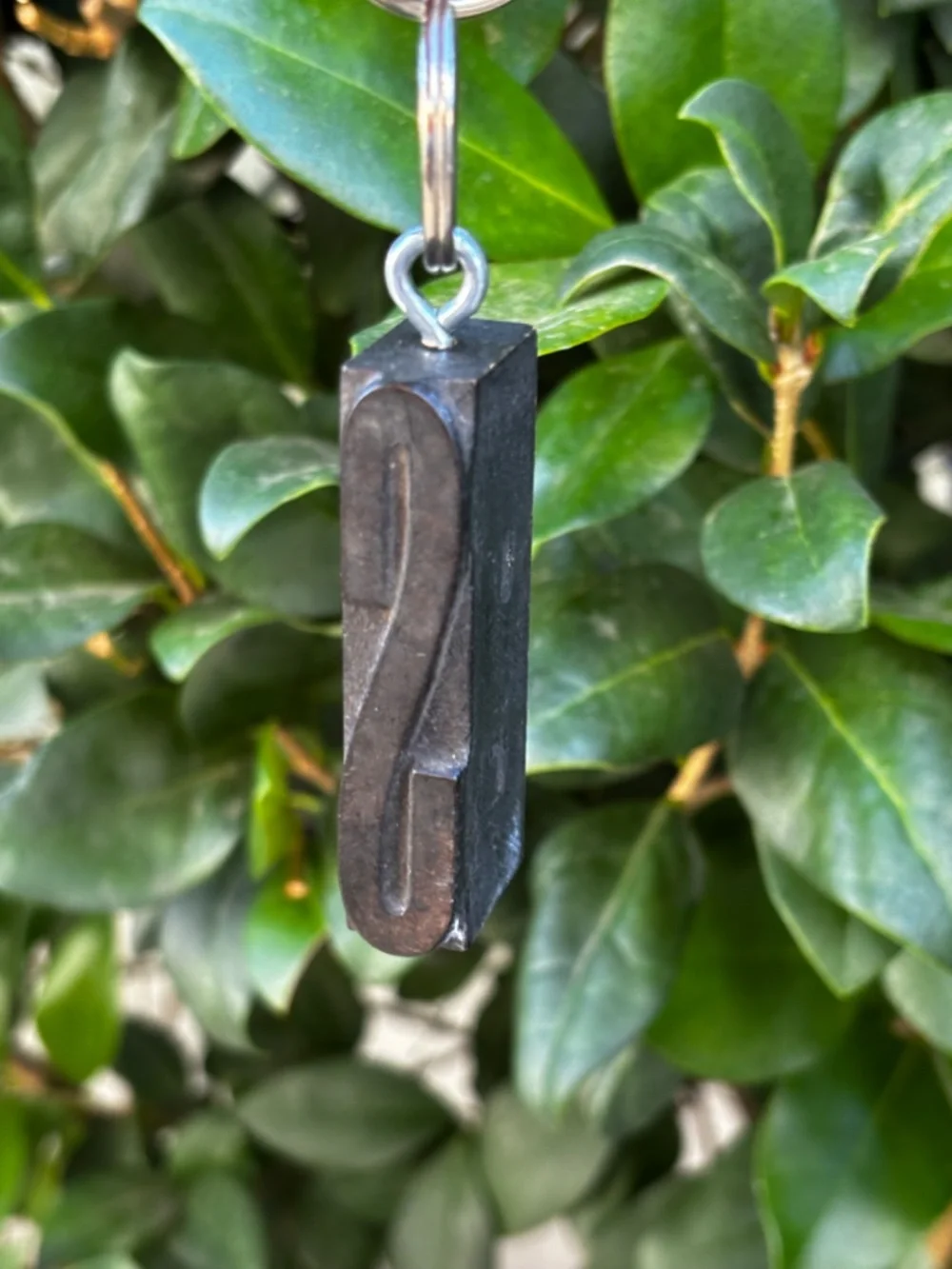 Vintage Wood Type Letter S Keychain | Handmade One of a Kind | Churoncalla